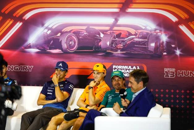 23 Alexander Albon THA, Williams Racing , 81 Oscar Piastri AUS, McLaren Formula 1 Team , 14 Fernando Alonso ESP, Aston Martin Aramco F1 Team , F1 Grand Prix of Hungary at Hungaroring on July 18, 2024 in Budapest, Hungary Photo by HOCH ZWEI Budapest Hungary