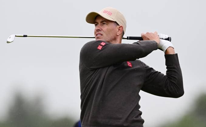 Adam Scott on the 14th Tee The British Open Championship, Day One, Golf, Royal Troon, Troon, UK - 18 July 2024  Copyright: xGreigxCowie Shutterstockx 14587994cb