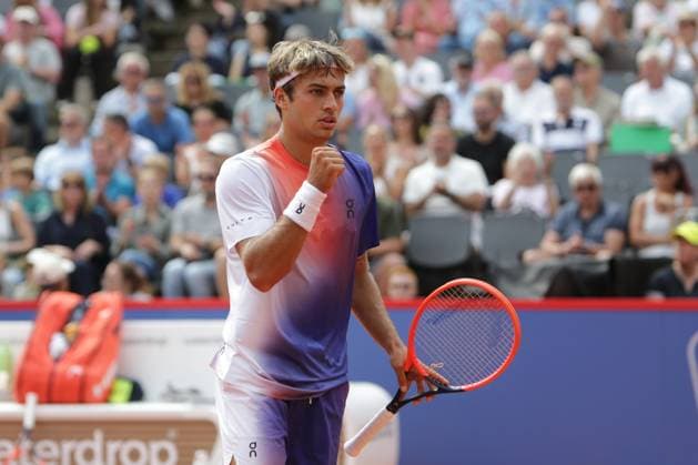 Tennis Men ATP, Tennis Men Tour 500 European Open Hamburg, Hamburg Open ATP 500 2024 , 18 07 2024 , Flavio Cobolli ITA is happy about the won point Copyright: FernandoxSoares