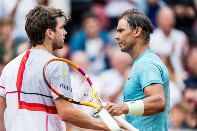 240718 Cameron Norrie of Great Britain and Rafael Nadal of Spain during day 4 of the Nordea Open on July 18, 2024 in Bastad Photo Niclas Jönsson BILDBYRAN COP 273 NO0288 tennis atp 250 nordea open bbeng  Copyright: NICLASxJÖNSSON BB240718NO044