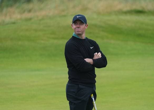 Rory McIlroy on the 5th hole. The British Open Championship, Day One, Golf, Royal Troon, Troon, UK - 18 July 2024  Copyright: xStuartxWallace Shutterstockx 14588001cc