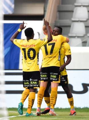 240718 Timothy Noor Ouma of Elfsborg celebrates the 0 1 goal during the UEFA Europa League qualification match between Pafos and Elfsborg on July 18, 2024 in Limassol Photo Alex Nicodim BILDBYRAN COP 282 AN0007 fotboll football soccer fotball uefa europa league pafos elfsborg bbeng jubel  Copyright: ALEXxNICODIM BB240718BB627