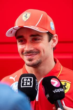 Charles Leclerc Scuderia Ferrari HP, Monaco, 16 at the interview, HUN, Formula 1 World Championship, Hungarian Grand Prix, Hungaroring, Media Day, 18 07 2024 HUN, Formula 1 World Championship, Hungarian Grand Prix, Hungaroring, Media Day, 18 07 2024 Mogyorod Copyright: xEibner-Pressefoto Memmlerx EP_MMR