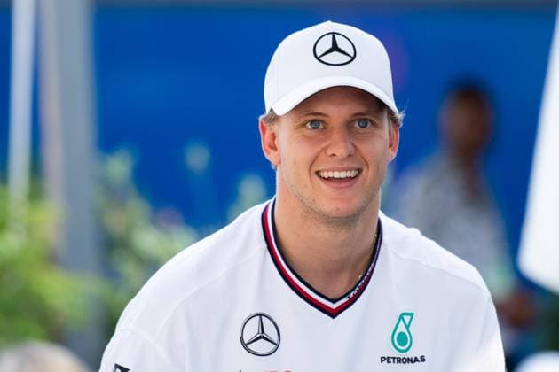 Mick Schumacher Mercedes AMG Petronas Formula One Team, test and reserve driver laughs, HUN, Formula 1 World Championship, Hungarian Grand Prix, Hungaroring, Media Day, 18 07 2024 HUN, Formula 1 World Championship, Hungarian Grand Prix, Hungaroring, Media Day, 18 07 2024 Mogyorod Copyright: xEibner-Pressefoto Memmlerx EP_MMR