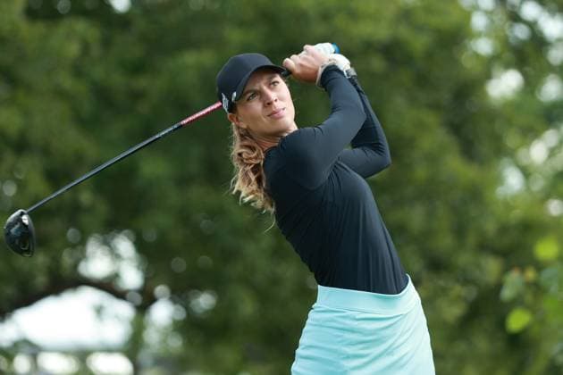 DANA Open SYLVANIA, OHIO - JULY 18: Morgane Metraux of Switzerland tees off on the third hole during Day One of the Dana Open golf tournament at Highland Meadows Golf Club in Sylvania, Ohio USA, on Thursday, July 18, 2024. Sylvania Ohio United States  Copyright: xJorgexLemusx originalFilename:lemus-danaopen240718_np0ra.jpg