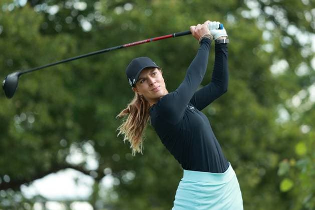 DANA Open SYLVANIA, OHIO - JULY 18: Morgane Metraux of Switzerland tees off on the third hole during Day One of the Dana Open golf tournament at Highland Meadows Golf Club in Sylvania, Ohio USA, on Thursday, July 18, 2024. Sylvania Ohio United States  Copyright: xJorgexLemusx originalFilename:lemus-danaopen240718_npb9C.jpg