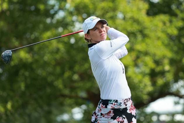 DANA Open SYLVANIA, OHIO - JULY 18: Sarah Schmelzel of the United States tees off on the third hole during Day One of the Dana Open golf tournament at Highland Meadows Golf Club in Sylvania, Ohio USA, on Thursday, July 18, 2024. Sylvania Ohio United States  Copyright: xJorgexLemusx originalFilename:lemus-danaopen240718_npCXV.jpg
