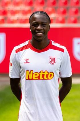 18 07 2024, Football, GER, Season 2024 2025, 2 Liga,Press event, SSV Jahn Regensburg Mansour Ouro Tagba SSV Jahn Regensburg, 2 BL, Porträttermin 2024 2025 DFL REGULATIONS PROHIBIT ANY USE OF PHOTOGRAPHS AS IMAGE SEQUENCES AND OR QUASI VIDEO Regensburg Bayern Germany Jahnstadion Regensburg