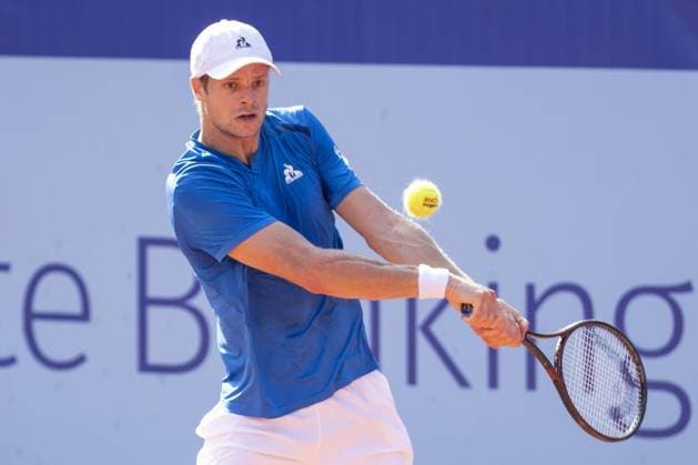 Gstaad Switzerland, 07 18 2024: Yannick Hanfmann (GER) in action during EFG Swiss Open. during EFG Swiss Open Gstaad, International Tennis match in Gstaad, Switzerland, July 18 2024  Copyright: xPatrickxDancel IPAxSportx xipa-ax xx IPA_48096601 IPA_Agency_IPA48096601