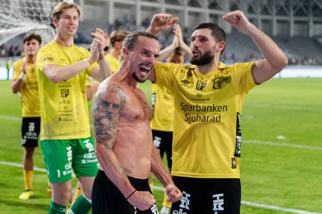 240718 Niklas Hult of Elfsborg celebrates after the UEFA Europa League qualification match between Pafos and Elfsborg on July 18, 2024 in Limassol Photo Alex Nicodim BILDBYRAN COP 282 AN0007 fotboll football soccer fotball uefa europa league pafos elfsborg bbeng jubel  Copyright: ALEXxNICODIM BB240718BB776