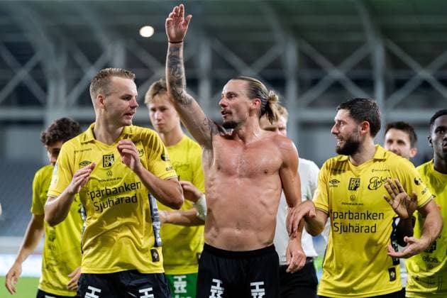 240718 Niklas Hult of Elfsborg celebrates after the UEFA Europa League qualification match between Pafos and Elfsborg on July 18, 2024 in Limassol Photo Alex Nicodim BILDBYRAN COP 282 AN0007 fotboll football soccer fotball uefa europa league pafos elfsborg bbeng jubel  Copyright: ALEXxNICODIM BB240718BB777