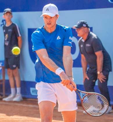 July 18, 2024, Gstaad, Bern, Switzerland: Gstaad Switzerland, 07 18 2024: YANNICK HANFMANN of Germany during 8th finals of EFG Swiss Open Gstaad ATP, Tennis Herren 250, EFG Swiss Open Gstaad-ATP 250 took place at Roy Emerson Arena in Gstaad, which is located in the famous ski resort of Gstaad and which is located in the Bernese Oberland. FELIX AUGER-ALIASSIME won 7-6, 6-2. Gstaad Switzerland - ZUMAd206 20240718_zip_d206_045 Copyright: xEricxDubostx