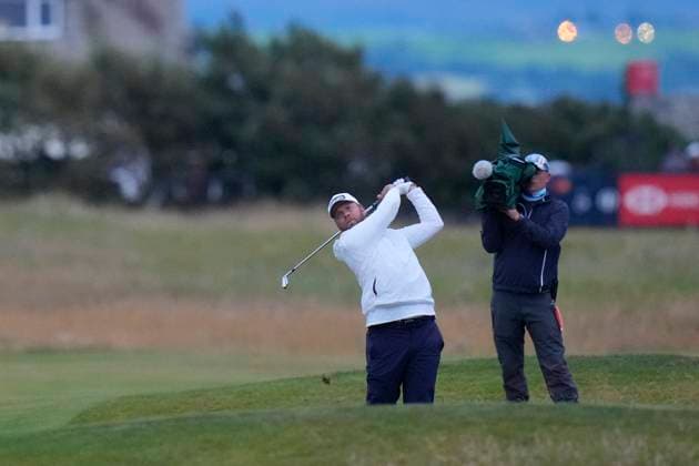 18th July 2024; Royal Troon Golf Club, Troon, South Ayrshire, Scotland; The Open Championship 1st round; Daniel Brown plays his second shot on the 18th fairway  ActionPlus12669453 StevenxFlynn