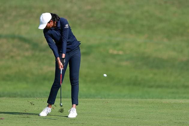 DANA Open SYLVANIA, OHIO - JULY 18: Aditi Ashok of India hits to the 9th green during the first round of the Dana Open golf tournament at Highland Meadows Golf Club in Sylvania, Ohio USA, on Thursday, July 18, 2024. Sylvania Ohio United States  Copyright: xAmyxLemusx originalFilename:lemus-danaopen240718_npDcO.jpg