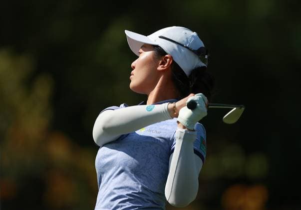 DANA Open SYLVANIA, OHIO - JULY 18: Xiyu Janet Lin of Guangzhou, China hits from the 8th tee during the first round of the Dana Open golf tournament at Highland Meadows Golf Club in Sylvania, Ohio USA, on Thursday, July 18, 2024. Sylvania Ohio United States  Copyright: xAmyxLemusx originalFilename:lemus-danaopen240718_npZla.jpg