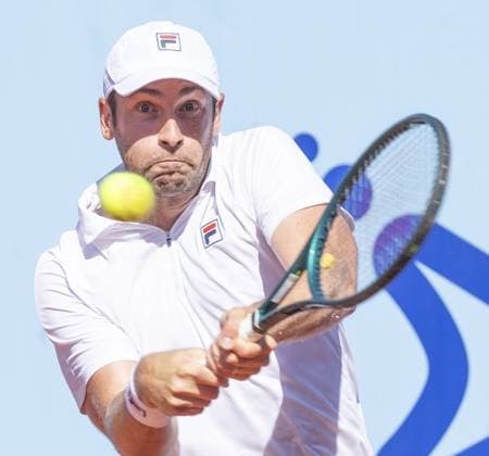 Gstaad Switzerland, 07 19 2024: Quentin Halys (FRA) in action during EFG Swiss Open. during EFG Swiss Open Gstaad, International Tennis match in Gstaad, Switzerland, July 19 2024  Copyright: xPatrickxDancel IPAxSportx xipa-ax xx IPA_48110643 IPA_Agency_IPA48110643