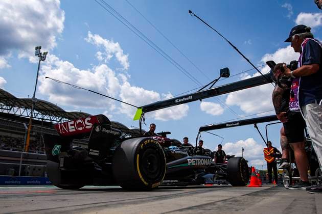 63 RUSSELL George (gbr), Mercedes AMG F1 Team W15, action during the Formula 1 Hungarian Grand Prix 2024, 13th round of the 2024 Formula One World Championship, WM, Weltmeisterschaft from July 19 to 21, 2024 on the Hungaroring, in Mogyorod, Hungary - F1 - HUNGARIAN GRAND PRIX 2024 DPPI Panoramic  240719_R13_UNGHERIA_DP_EA013833