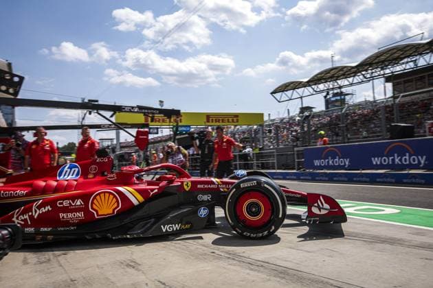 16 LECLERC Charles (mco), Scuderia Ferrari SF-24, action during the Formula 1 Hungarian Grand Prix 2024, 13th round of the 2024 Formula One World Championship, WM, Weltmeisterschaft from July 19 to 21, 2024 on the Hungaroring, in Mogyorod, Hungary - F1 - HUNGARIAN GRAND PRIX 2024 DPPI Panoramic  240719_R13_UNGHERIA_DP_EA013819