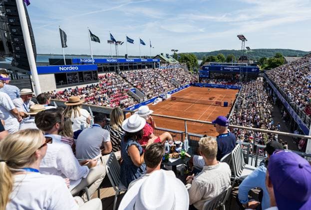 240719 General view of the centercourt during day 5 of the Nordea Open on July 19, 2024 in Bastad Photo Niclas Jönsson BILDBYRAN COP 273 NO0289 tennis atp 250 nordea open bbeng  Copyright: NICLASxJÖNSSON BB240719NO011