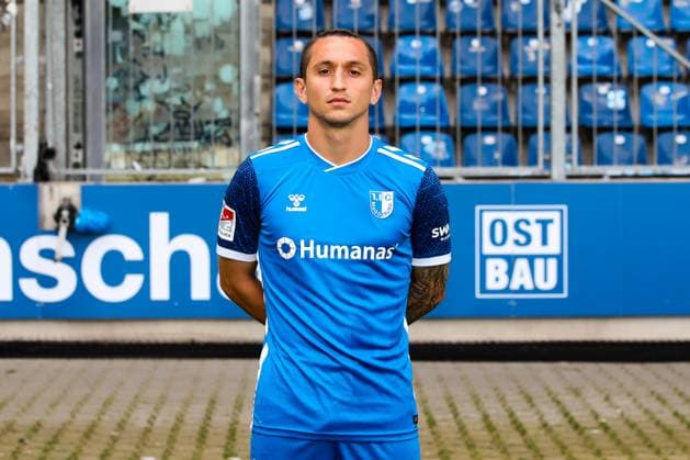 Baris Atik, 1 FC Magdeburg 2 Soccer Bundesliga portrait appointment 2 BL 2024 2025 official photo appointment 1 FC Magdeburg in the Avnet Arena in Magdeburg portrait, portrait, single picture, Germany, football, men, GER, 18 07 2024 Christian Schroedter