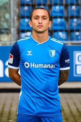 Baris Atik, 1 FC Magdeburg 2 Soccer Bundesliga portrait appointment 2 BL 2024 2025 official photo appointment 1 FC Magdeburg in the Avnet Arena in Magdeburg portrait, portrait, single picture, Germany, football, men, GER, 18 07 2024 Christian Schroedter