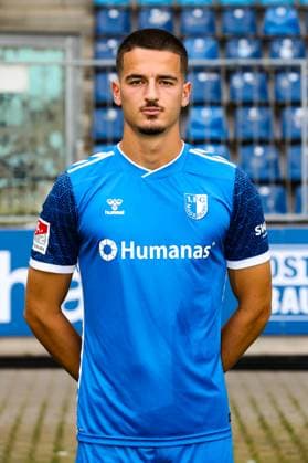 Andi Hoti, 1 FC Magdeburg 2 Soccer Bundesliga portrait appointment 2 BL 2024 2025 official photo appointment 1 FC Magdeburg in the Avnet Arena in Magdeburg portrait, portrait, single picture, Germany, football, men, GER, 18 07 2024 Christian Schroedter