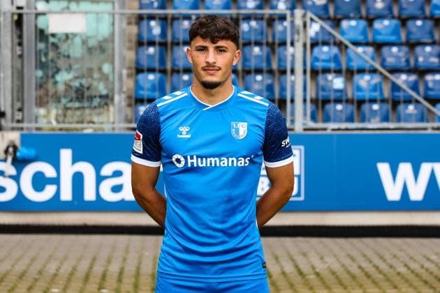 Eldin Dzogovic, 1 FC Magdeburg 2 Soccer Bundesliga portrait appointment 2 BL 2024 2025 official photo appointment 1 FC Magdeburg in the Avnet Arena in Magdeburg portrait, portrait, single picture, Germany, Soccer, Men, GER, 18 07 2024 Christian Schroedter