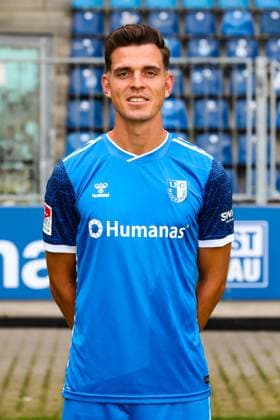 Tobias Müller, 1 FC Magdeburg 2 Football Bundesliga portrait appointment 2 BL 2024 2025 official photo appointment 1 FC Magdeburg in the Avnet Arena in Magdeburg portrait, portrait, single picture, Germany, football, men, GER, 18 07 2024 Christian Schroedter