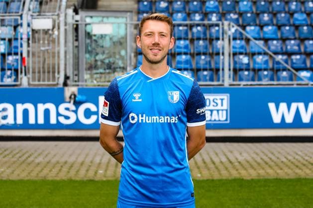 Connor Krempicki, 1 FC Magdeburg 2 Soccer Bundesliga portrait appointment 2 BL 2024 2025 official photo appointment 1 FC Magdeburg in the Avnet Arena in Magdeburg portrait, portrait, single picture, Germany, Soccer, Men, GER, 18 07 2024 Christian Schroedter