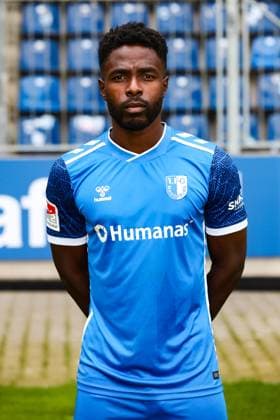 Daniel Heber, 1 FC Magdeburg 2 Soccer Bundesliga portrait appointment 2 BL 2024 2025 official photo appointment 1 FC Magdeburg in the Avnet Arena in Magdeburg portrait, portrait, single picture, Germany, football, men, GER, 18 07 2024 Christian Schroedter