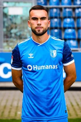 Emir Kuhinja, 1 FC Magdeburg 2 Football Bundesliga portrait appointment 2 BL 2024 2025 official photo appointment 1 FC Magdeburg in the Avnet Arena in Magdeburg portrait, portrait, single picture, Germany, football, men, GER, 18 07 2024 Christian Schroedter