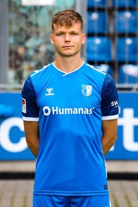 Philipp Hercher, 1 FC Magdeburg 2 Soccer Bundesliga portrait appointment 2 BL 2024 2025 official photo appointment 1 FC Magdeburg in the Avnet Arena in Magdeburg portrait, portrait, single picture, Germany, football, men, GER, 18 07 2024 Christian Schroedter