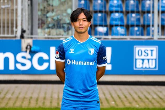 Tatsuya Ito, 1 FC Magdeburg 2 Soccer Bundesliga portrait appointment 2 BL 2024 2025 official photo appointment 1 FC Magdeburg in the Avnet Arena in Magdeburg portrait, portrait, single image, Germany, football, men, GER, 18 07 2024 Christian Schroedter