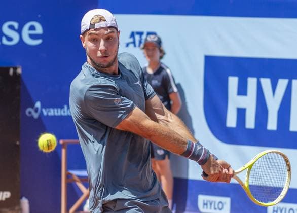 International Tennis match - EFG Swiss Open Gstaad Gstaad Switzerland, 07 19 2024: Jan-Lennard Struff (GER) in action during EFG Swiss Open. during EFG Swiss Open Gstaad, International Tennis match in Gstaad, Switzerland, July 19 2024 Gstaad Switzerland  Copyright: xIPAxSport ABACAx