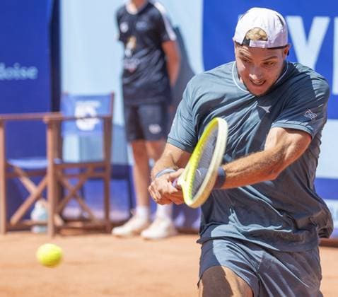 International Tennis match - EFG Swiss Open Gstaad Gstaad Switzerland, 07 19 2024: Jan-Lennard Struff (GER) in action during EFG Swiss Open. during EFG Swiss Open Gstaad, International Tennis match in Gstaad, Switzerland, July 19 2024 Gstaad Switzerland  Copyright: xIPAxSport ABACAx