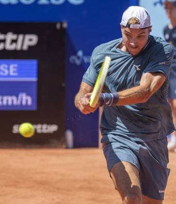 International Tennis match - EFG Swiss Open Gstaad Gstaad Switzerland, 07 19 2024: Jan-Lennard Struff (GER) in action during EFG Swiss Open. during EFG Swiss Open Gstaad, International Tennis match in Gstaad, Switzerland, July 19 2024 Gstaad Switzerland  Copyright: xIPAxSport ABACAx