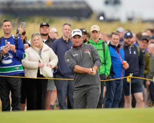 19th July 2024; Royal Troon Golf Club, Troon, South Ayrshire, Scotland; The Open Championship 2nd round; Ryan Fox chips to the 12th green  ActionPlus12669570 StevenxFlynn