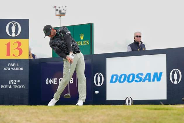 19th July 2024; Royal Troon Golf Club, Troon, South Ayrshire, Scotland; The Open Championship 2nd round; Dean Burmester plays from the 13th tee  ActionPlus12669601 StevenxFlynn