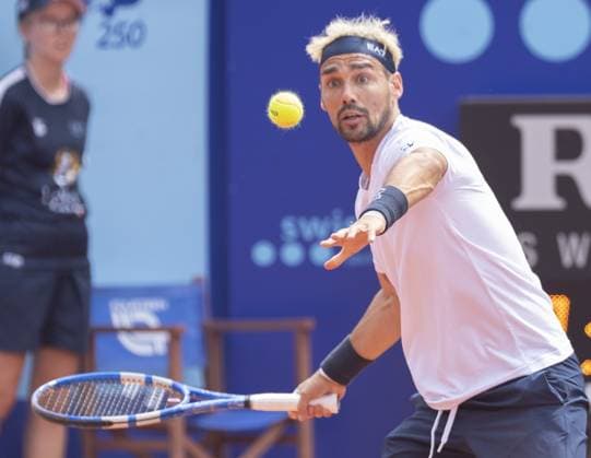 Gstaad: Gstaad Switzerland, 07 19 2024: Fabio Fognini (ITA) in action during EFG Swiss Open. during EFG Swiss Open Gstaad, International Tennis match in Gstaad, Switzerland, July 19 2024 International Tennis match - EFG Swiss Open Gstaad  - ZUMAp169 20240719_zsa_p169_350 Copyright: xPatrickxDancel IPAxSportx
