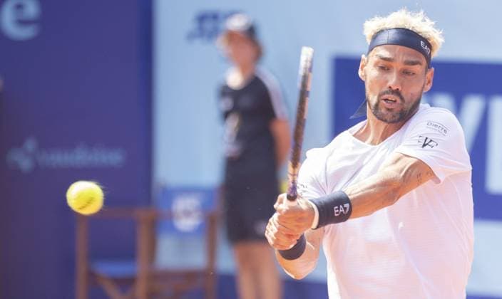 International Tennis match - EFG Swiss Open Gstaad Gstaad Switzerland, 07 19 2024: Fabio Fognini (ITA) in action during EFG Swiss Open. during EFG Swiss Open Gstaad, International Tennis match in Gstaad, Switzerland, July 19 2024 Gstaad Switzerland  Copyright: xIPAxSport ABACAx