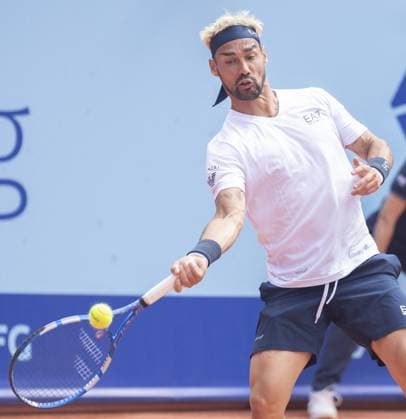 International Tennis match - EFG Swiss Open Gstaad Gstaad Switzerland, 07 19 2024: Fabio Fognini (ITA) in action during EFG Swiss Open. during EFG Swiss Open Gstaad, International Tennis match in Gstaad, Switzerland, July 19 2024 Gstaad Switzerland  Copyright: xIPAxSport ABACAx