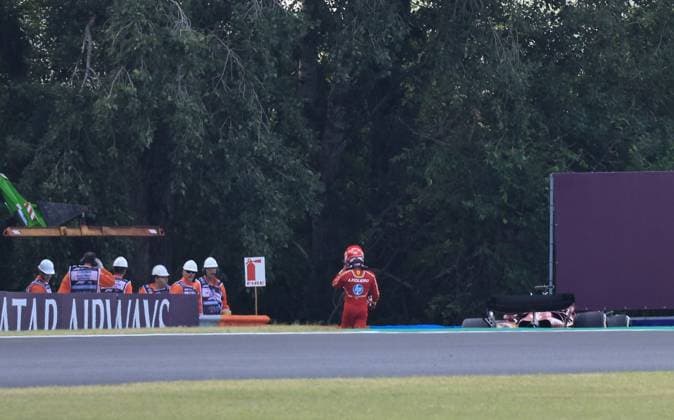 19 07 2024, Hungaroring, Budapest, FORMULA 1 HUNGARIAN GRAND PRIX 2024 , in the picture accident of Charles Leclerc MCO , Scuderia Ferrari HP Defodi 506 20240719 hbr 4557 Defodi-506