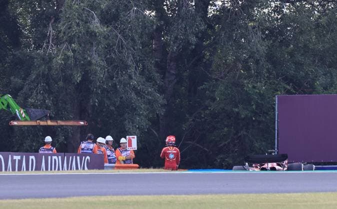 19 07 2024, Hungaroring, Budapest, FORMULA 1 HUNGARIAN GRAND PRIX 2024 , in the picture accident of Charles Leclerc MCO , Scuderia Ferrari HP Defodi 506 20240719 hbr 4559 Defodi-506