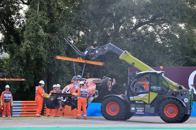 19 07 2024, Hungaroring, Budapest, FORMULA 1 HUNGARIAN GRAND PRIX 2024 , in the picture accident of Charles Leclerc MCO , Scuderia Ferrari HP Defodi 506 20240719 hbr 4562 Defodi-506