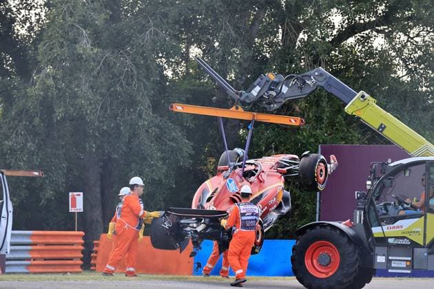 19 07 2024, Hungaroring, Budapest, FORMULA 1 HUNGARIAN GRAND PRIX 2024 , in the picture accident of Charles Leclerc MCO , Scuderia Ferrari HP Defodi 506 20240719 hbr 4566 Defodi-506