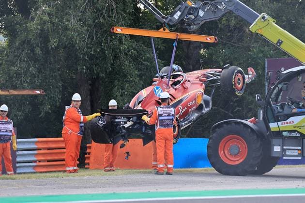 FORMULA 1 HUNGARIAN GRAND PRIX 2024 19 07 2024, Hungaroring, Budapest, FORMULA 1 HUNGARIAN GRAND PRIX 2024 , in the picture accident of Charles Leclerc MCO , Scuderia Ferrari HP nordphotoxGmbHx xBratic nph00250