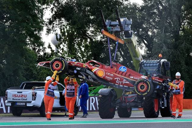 FORMULA 1 HUNGARIAN GRAND PRIX 2024 19 07 2024, Hungaroring, Budapest, FORMULA 1 HUNGARIAN GRAND PRIX 2024 , in the picture accident of Charles Leclerc MCO , Scuderia Ferrari HP nordphotoxGmbHx xBratic nph00250