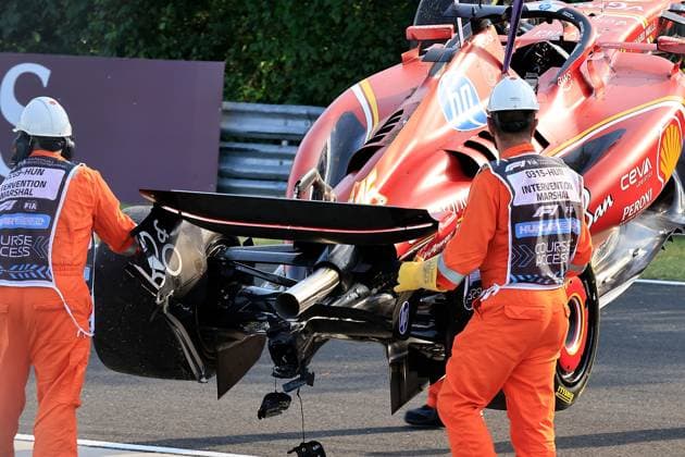 FORMULA 1 HUNGARIAN GRAND PRIX 2024 19 07 2024, Hungaroring, Budapest, FORMULA 1 HUNGARIAN GRAND PRIX 2024 , in the picture accident of Charles Leclerc MCO , Scuderia Ferrari HP nordphotoxGmbHx xBratic nph00250