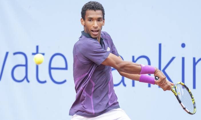 Gstaad Switzerland, 07 19 2024: Felix Auger-Aliassime (CAN) in action during EFG Swiss Open. during EFG Swiss Open Gstaad, International Tennis match in Gstaad, Switzerland, July 19 2024  Copyright: xPatrickxDancel IPAxSportx xipa-ax xx IPA_48121134 IPA_Agency_IPA48121134