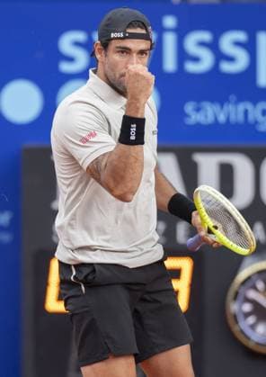 Gstaad Switzerland, 07 19 2024: Matteo Berrettini (ITA) in action during EFG Swiss Open. during EFG Swiss Open Gstaad, International Tennis match in Gstaad, Switzerland, July 19 2024  Copyright: xPatrickxDancel IPAxSportx xipa-ax xx IPA_48121166 IPA_Agency_IPA48121166